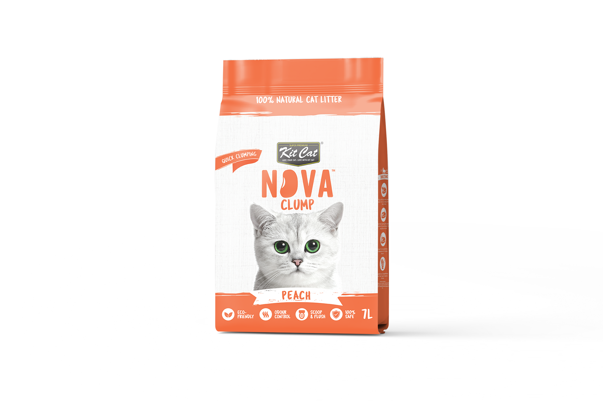 Kit Cat Arena Eco SoyaClump - Peach 7 L Litière pour chat