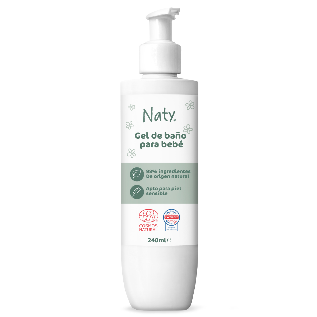Gel douche pour bébé 0m+ Naty 240 ml