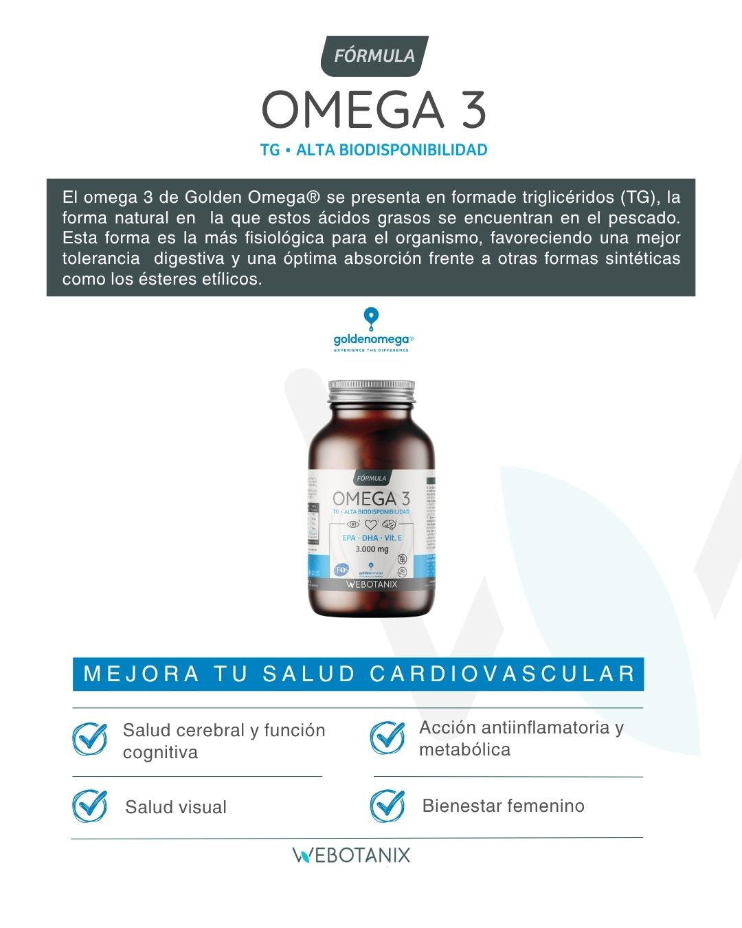 Omega 3 Formule Golden Omega WeBotanix 90 perles
