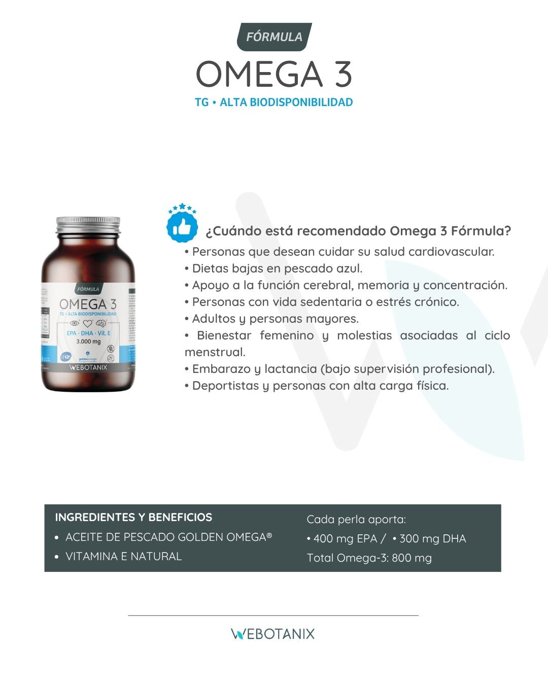 Omega 3 Formule Golden Omega WeBotanix 90 perles