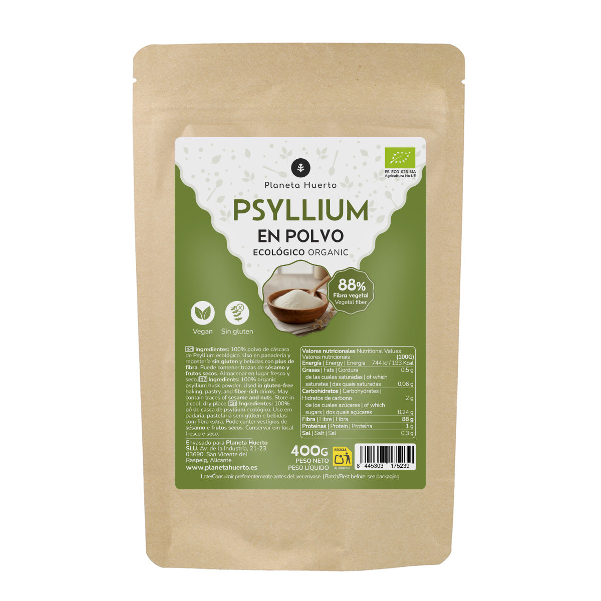 Poudre de psyllium Eco Planeta Huerto 400 g