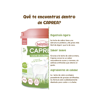 Lait de chèvre BIO Caprea 3 (de 12 mois à 3 ans)  Écologique 800 g Babybio