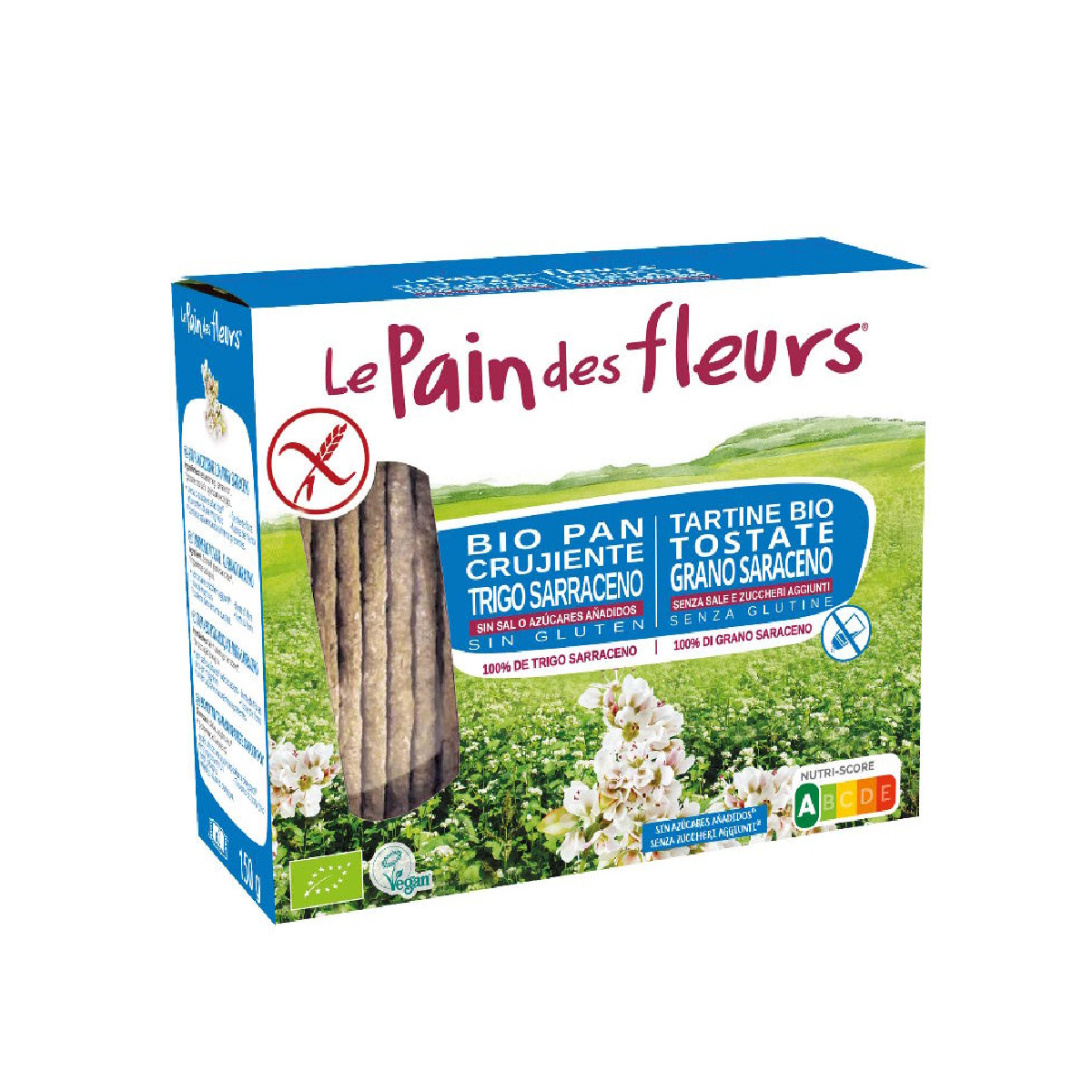 Crackers croustillants au sarrasin sans sel et sans gluten BIO Le Pain de Fleurs  150 g