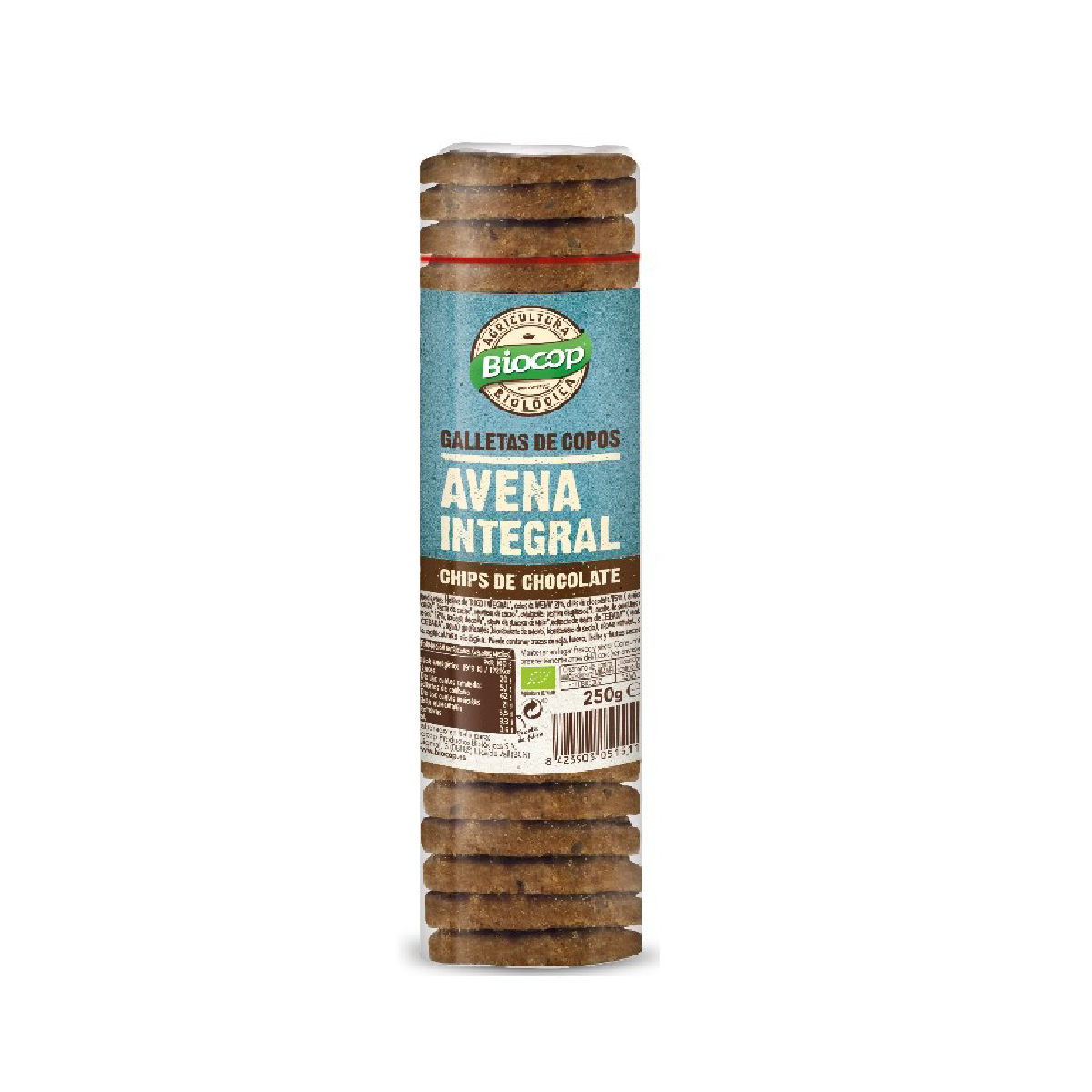 Biscuits aux flocons d'avoine complets et pépites de chocolat BIO Biocop 250 g