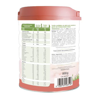 Lait de chèvre BIO Caprea 1 (0 à 6 mois) Écologique Babybio 800 g