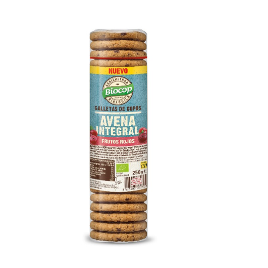 Biscuits aux flocons d'avoine complets et aux fruits rouges Biocop 250 g