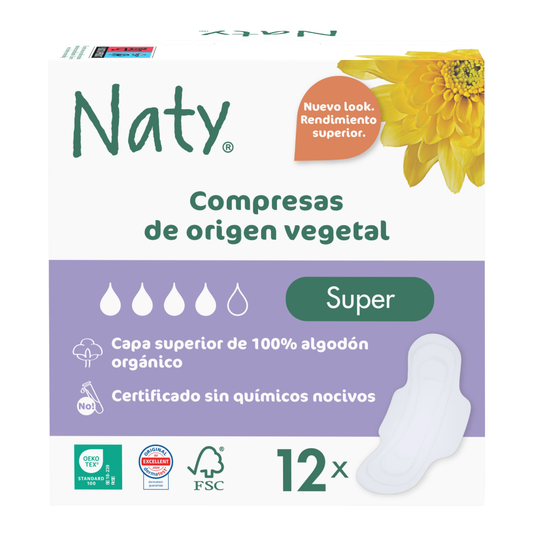 Serviettes hygiéniques super Naty 12 unités