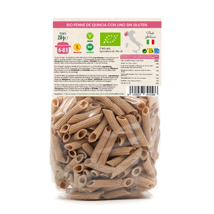 Macaronis au quinoa et au lin bio sans gluten Sol Natural 250 g