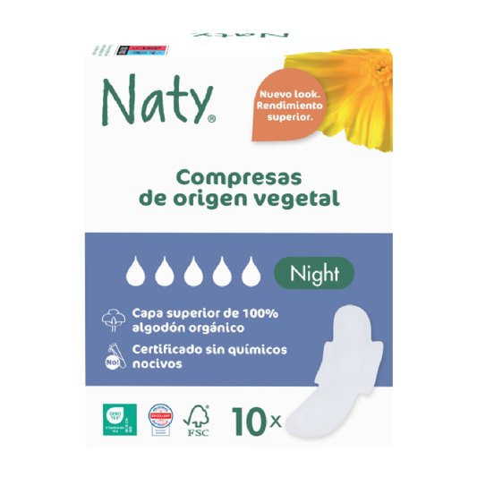 Serviettes hygiéniques ECO nuit Naty 10 unités