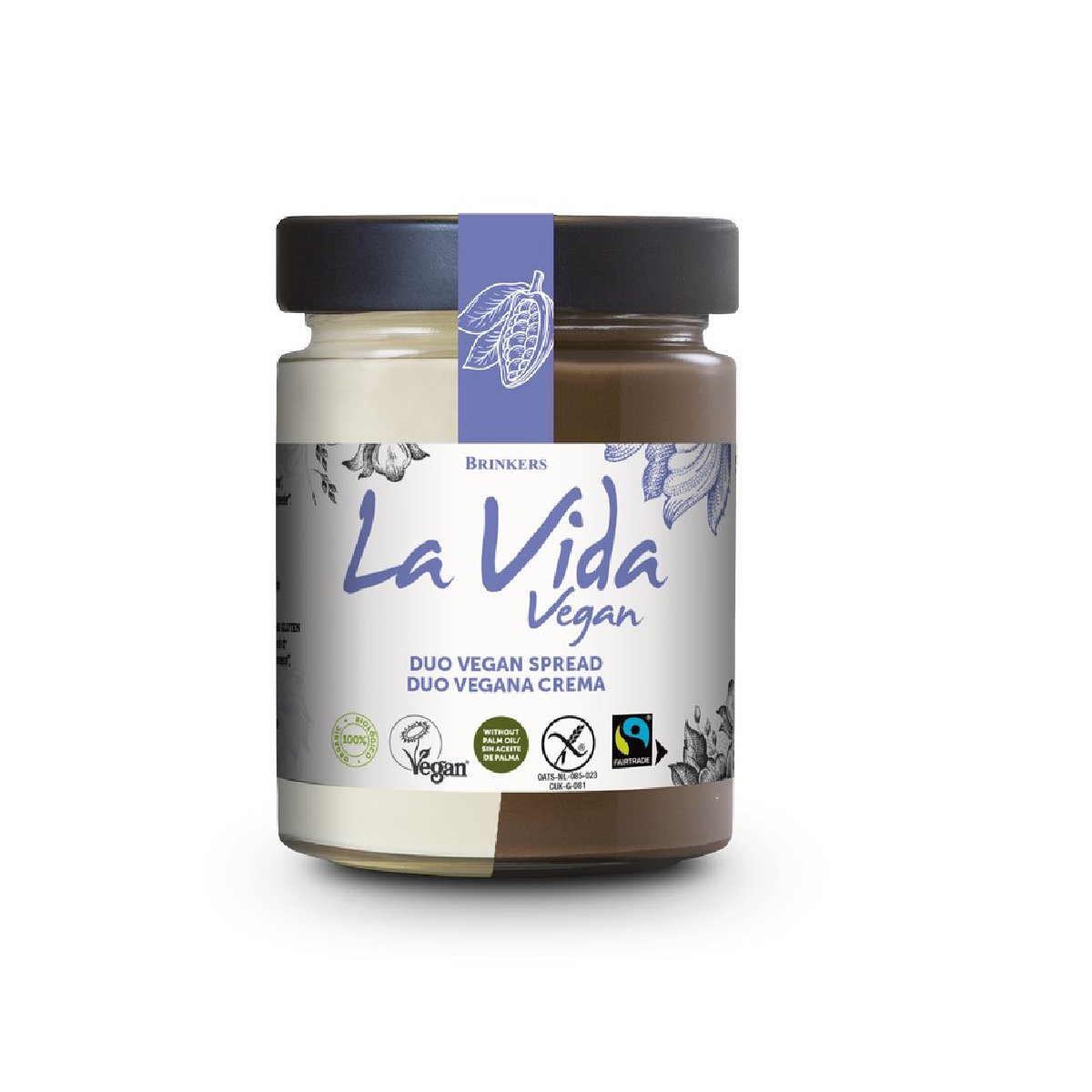 Crème au Chocolat Duo Vegan Sans Gluten La Vida Vegan 270 g