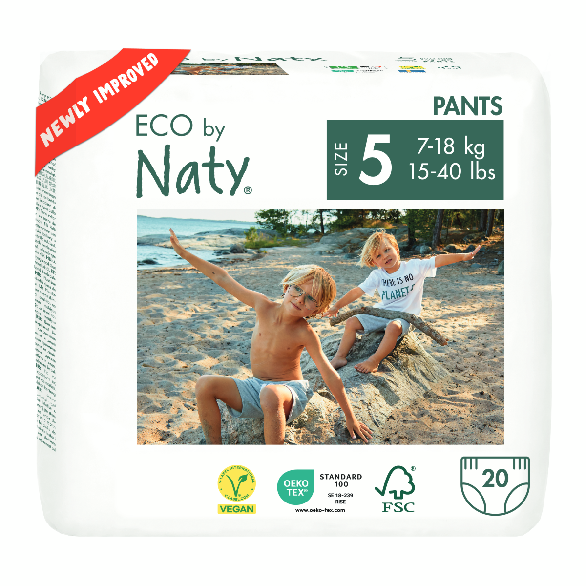 Culottes de protection n° 5 Naty 12-18 kg Eco by Naty 20 unités