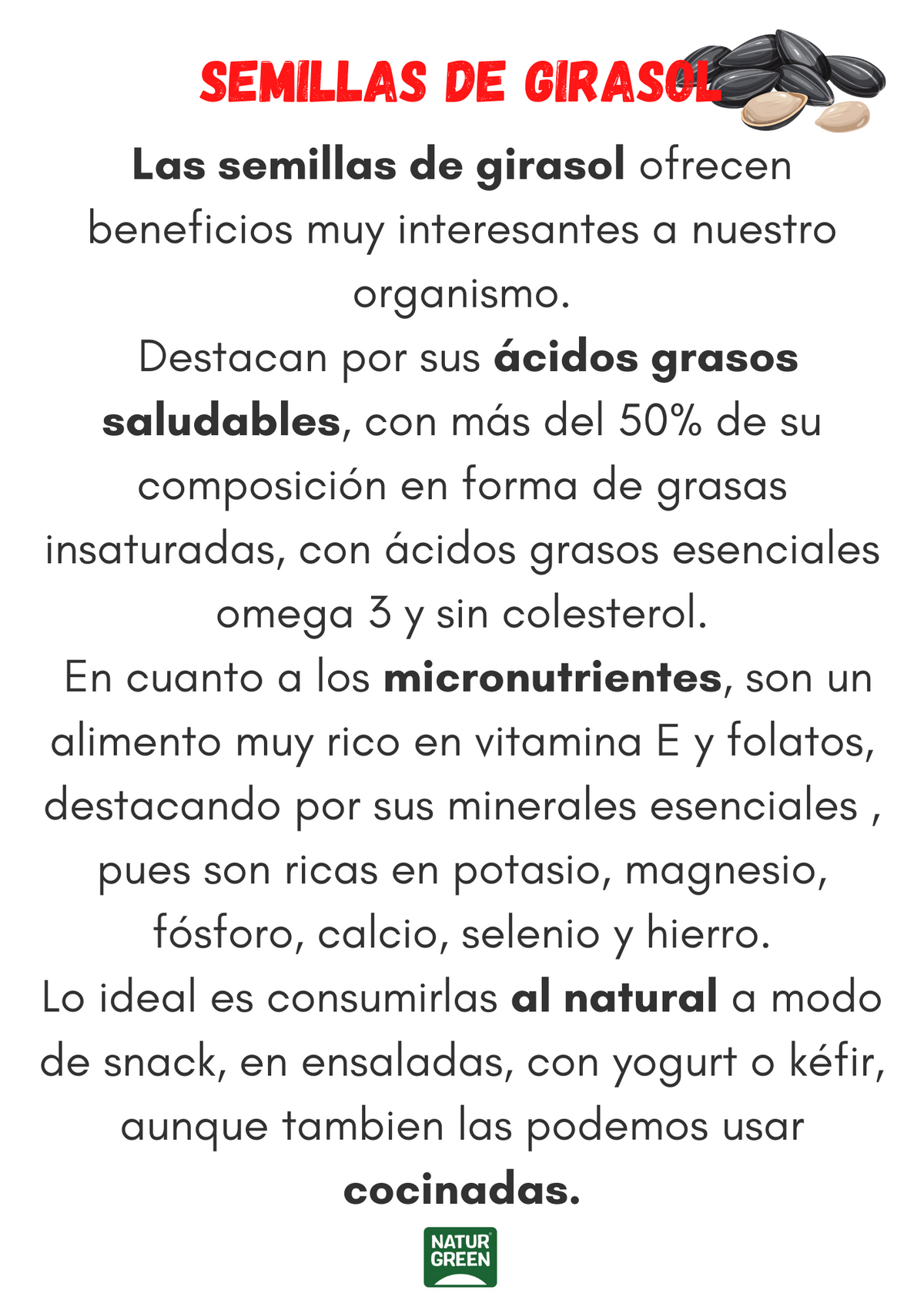 Graines de tournesol bio Naturgreen 225 g