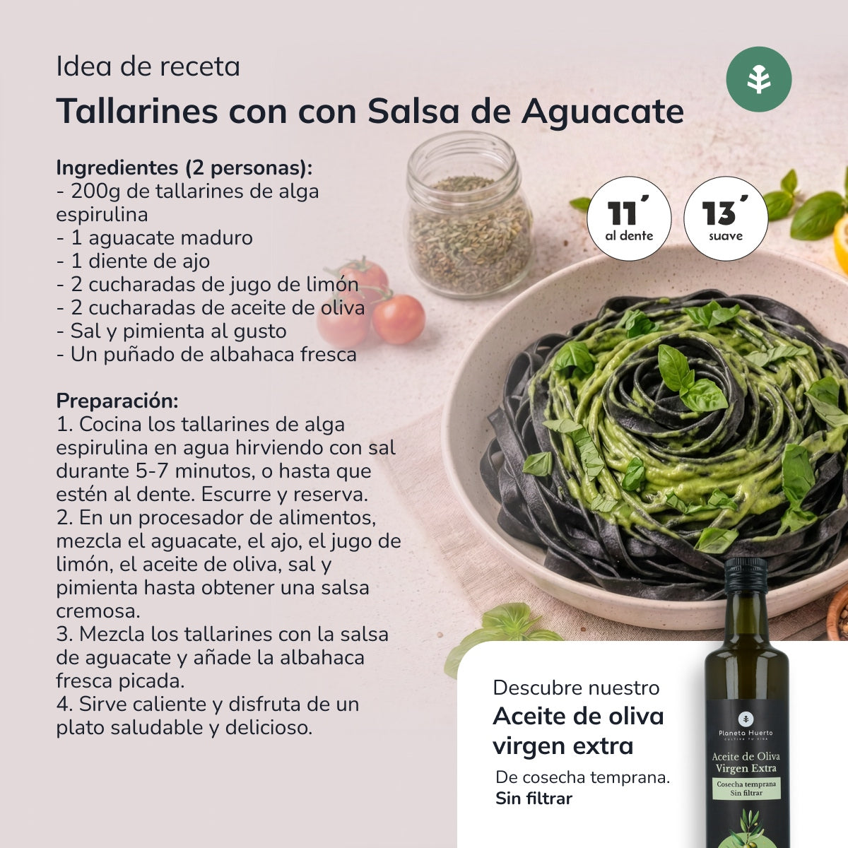 Tagliatelles aux algues ECO Planeta Huerto 500gr