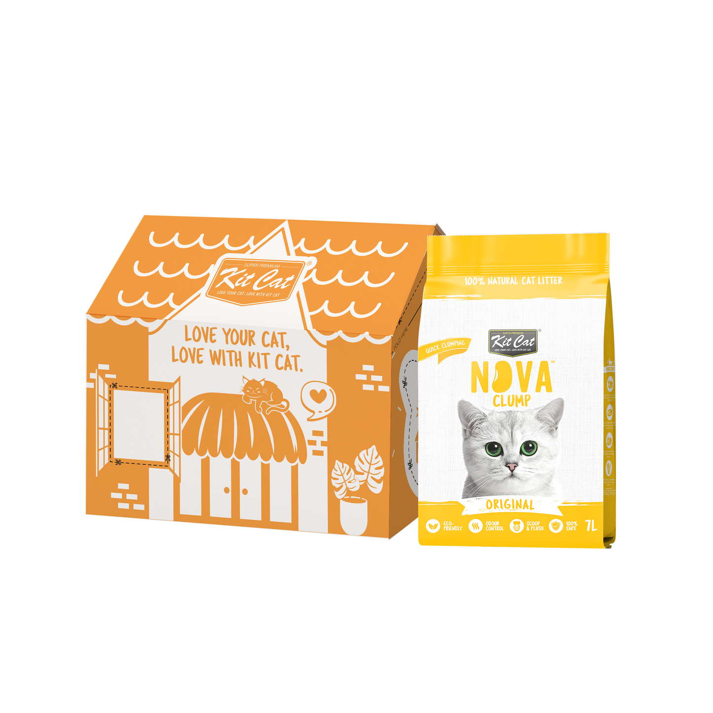 Kit Cat Arena Eco SoyaClump - Original 7 L Litière pour chat
