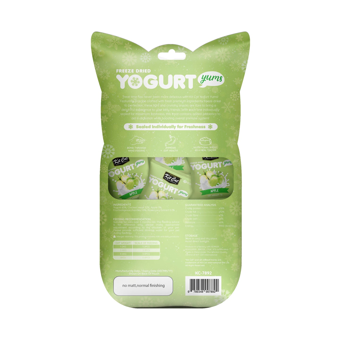 Kit Cat Yaourt Yums Lyophilisé Pomme 10g (10 unités)