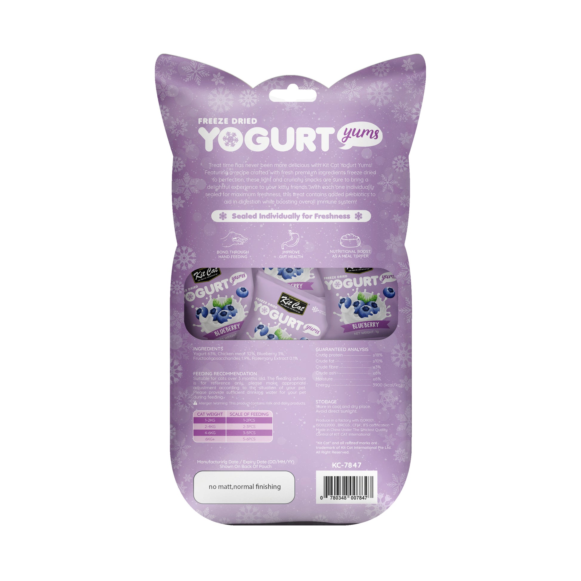 Kit Cat Yogurt Yums Lyophilisé Myrtille 10g (10 unités)