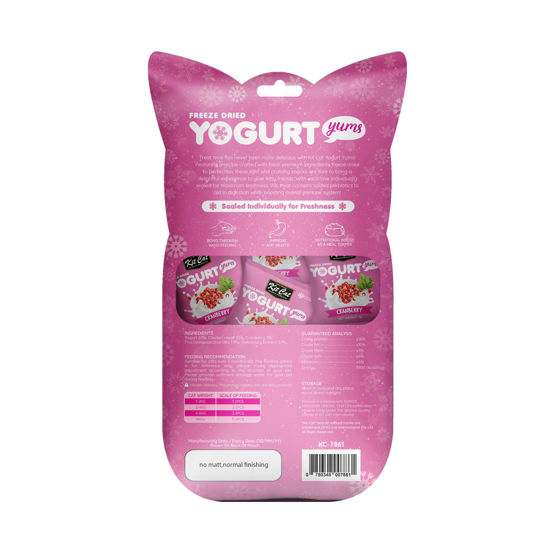 Kit Cat Yogurt Yums Lyophilisé Canneberge 10g (10 unités)