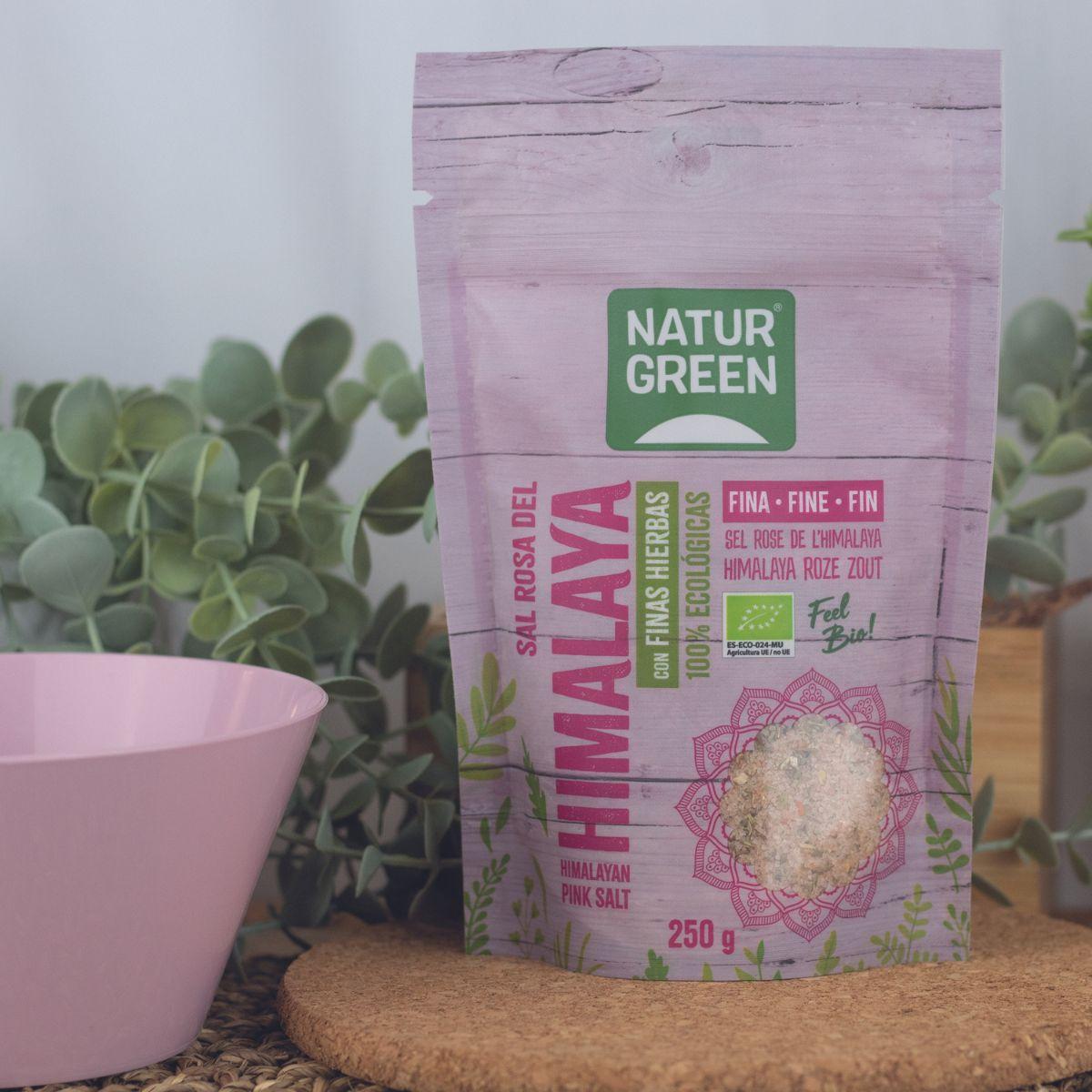 Sal Rosa del Himalaya con Finas Hierbas ecológicas Naturgreen 250g