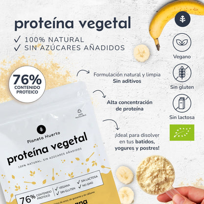 Proteína vegana ECO 76% Banana Planeta Huerto 500 g