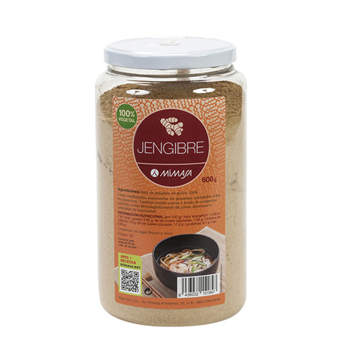 Jengibre raíz en polvo MIMASA 600 g