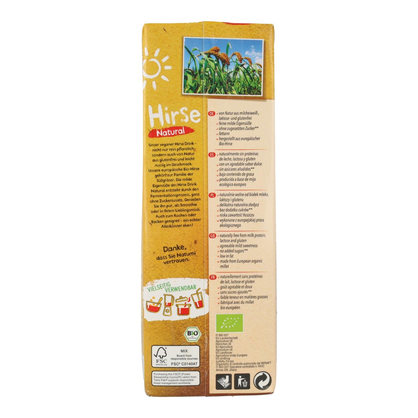 Pack 6 uds Bebida Mijo Bio Natumi 1L