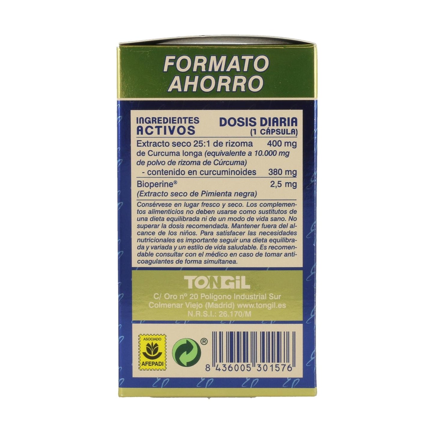 Estado Puro Curcuma Tongil 80 Caps Formato Ahorro