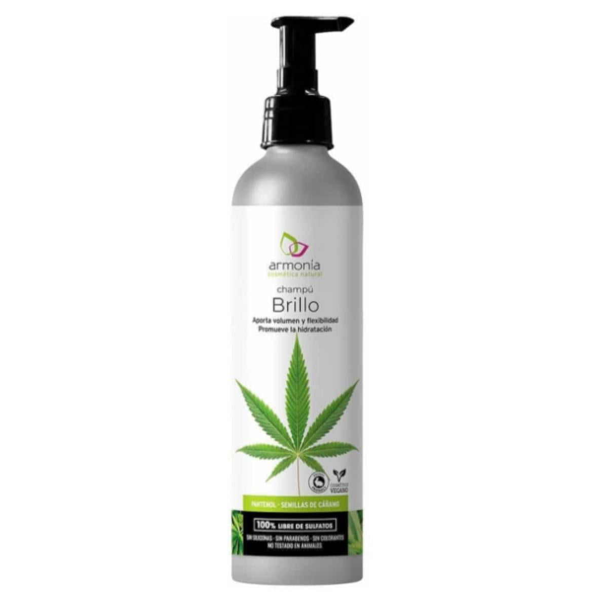 champu brillo con pantenol y semillas cáñamo 250ml.Armonía Cosmética Natural