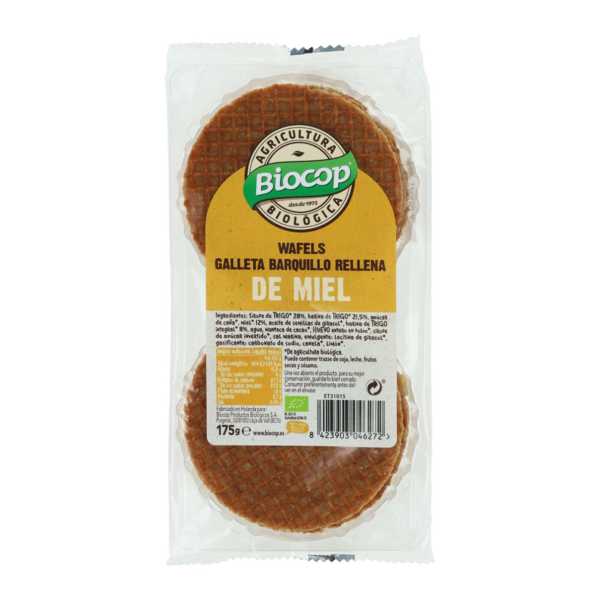 Biscuits gaufrés au miel bio Biocop 175 g