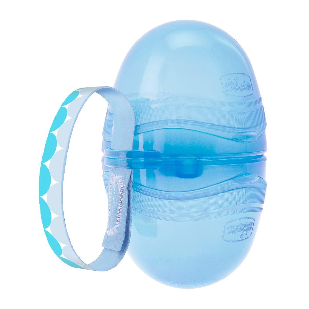 Portachupetes doble Chicco azul