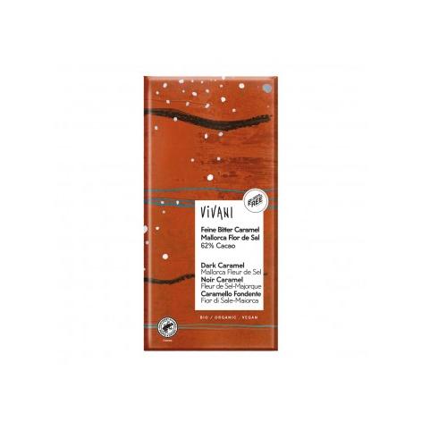 Chocolate Negro 62% con Caramelo y Flor de Sal de Mallorca BIO Vivani 80g