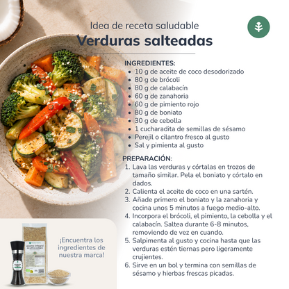 Huile de coco désodorisée ECO Planeta Huerto 500 ml