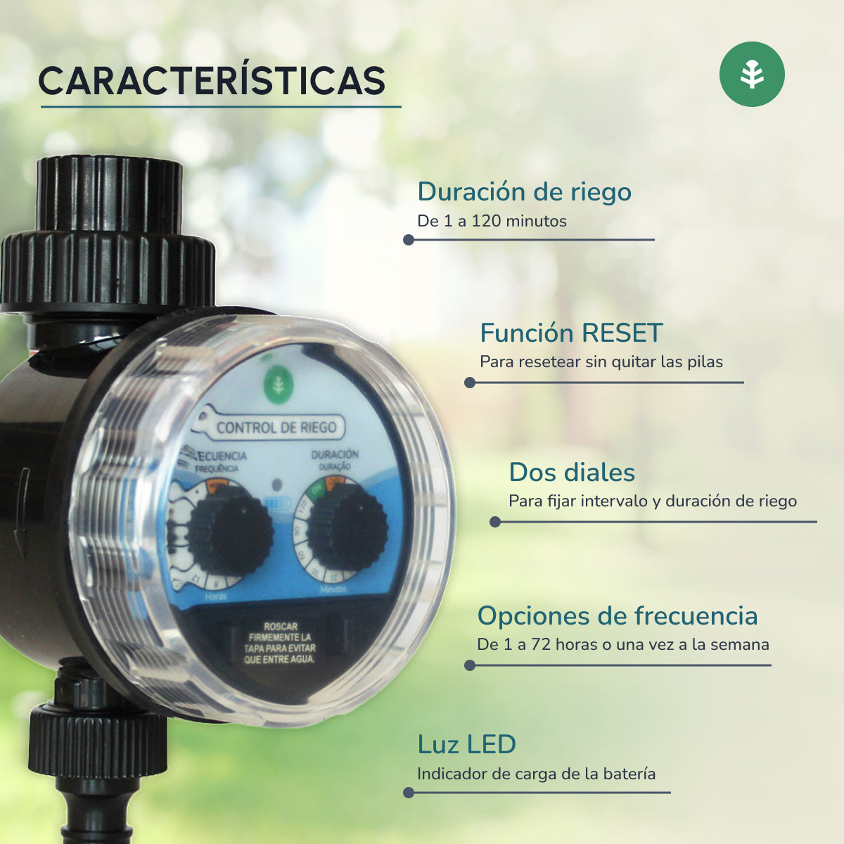 Programador de Riego estanco Planeta Huerto 0-6 bar
