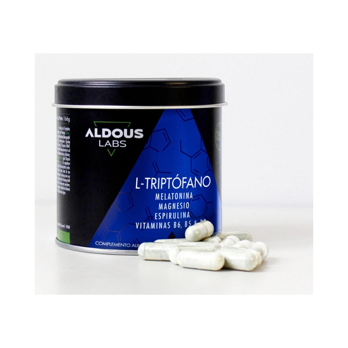 L-Triptófano Premium 600mg + Melatonina 1,78mg + Magnesio + Espirulina + Vitaminas, 200 caps. Aldous Labs