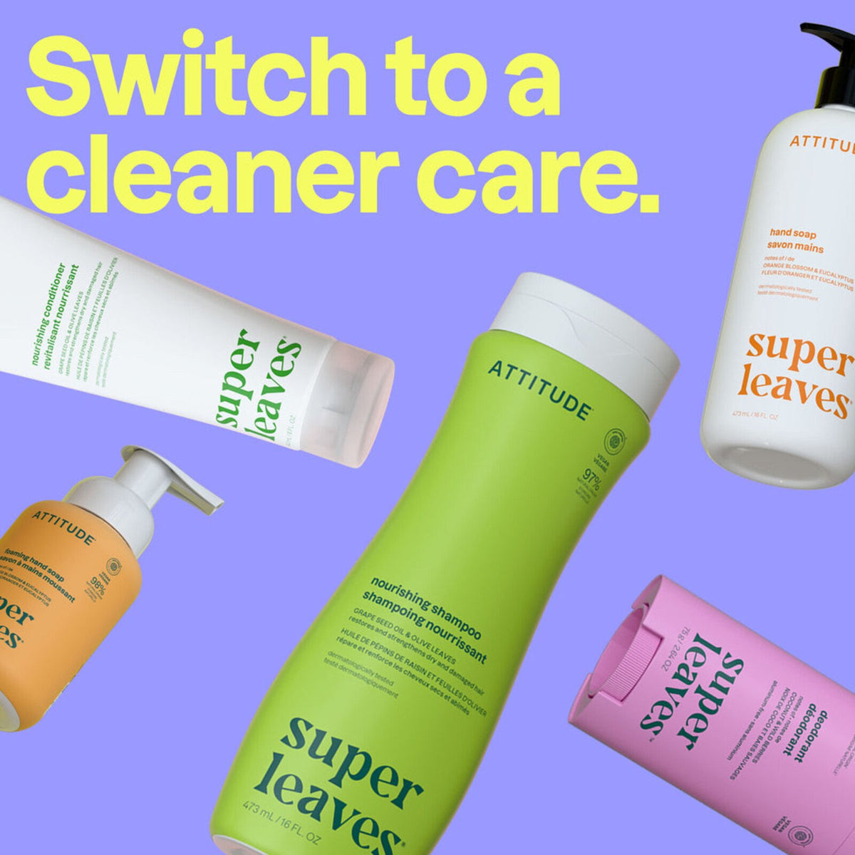 Super leaves Gel douche apaisant Olive Leaves 473 ml