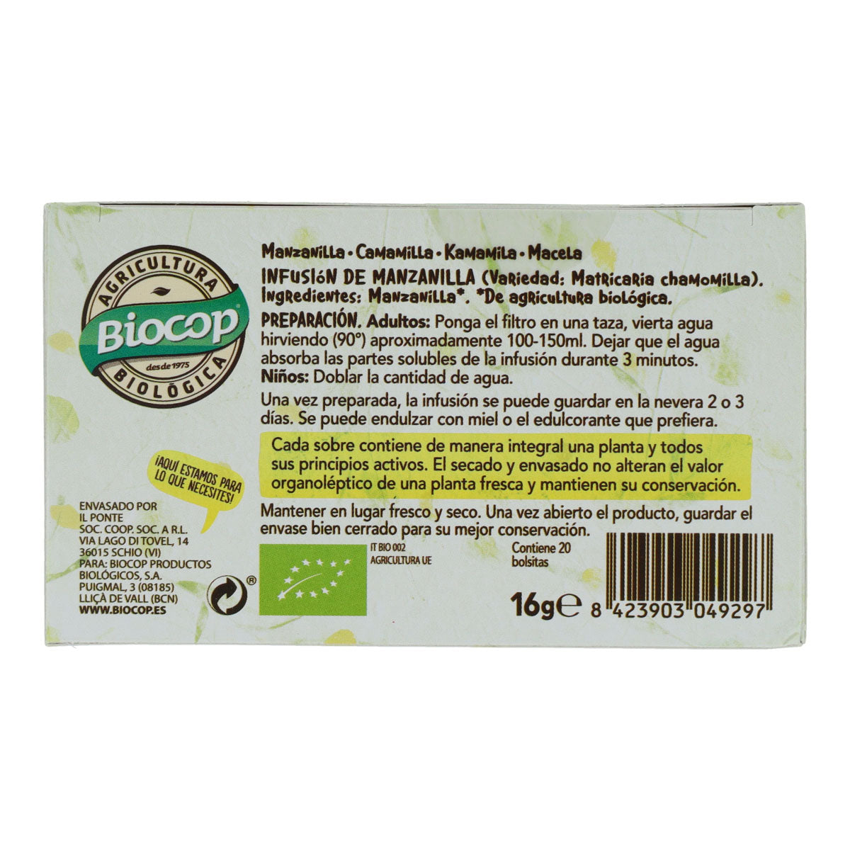 Infusion de camomille Biocop 20 sachets