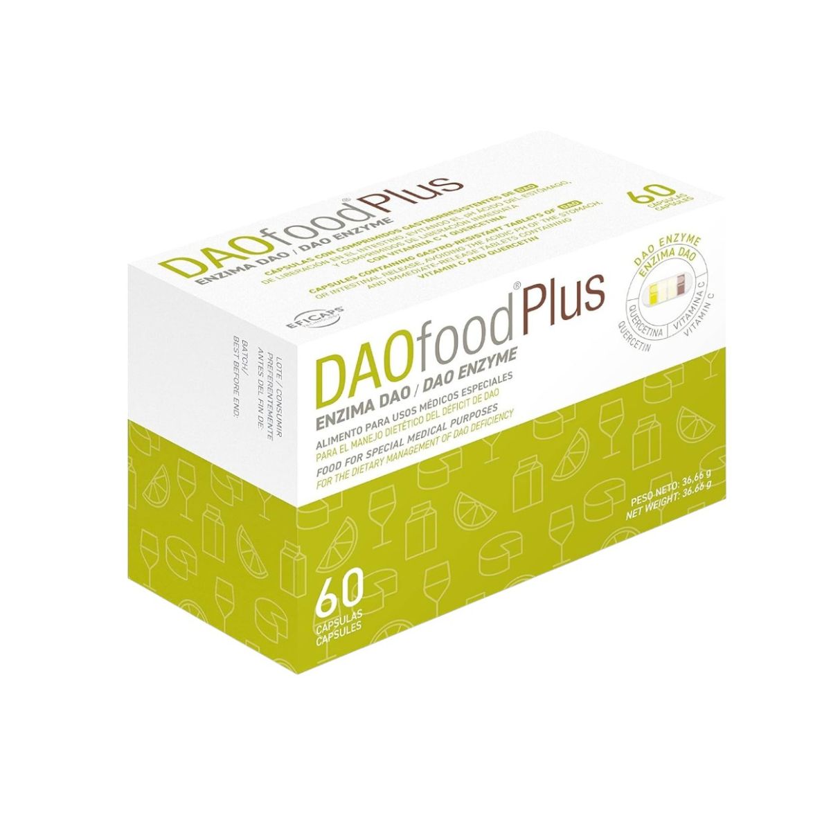 DAOfood® Plus 60 cápsulas con comprimidos gastrorresistentes