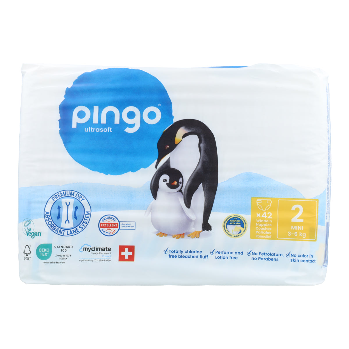 Couches T2 (3-6 kg) Pingo 42 unités