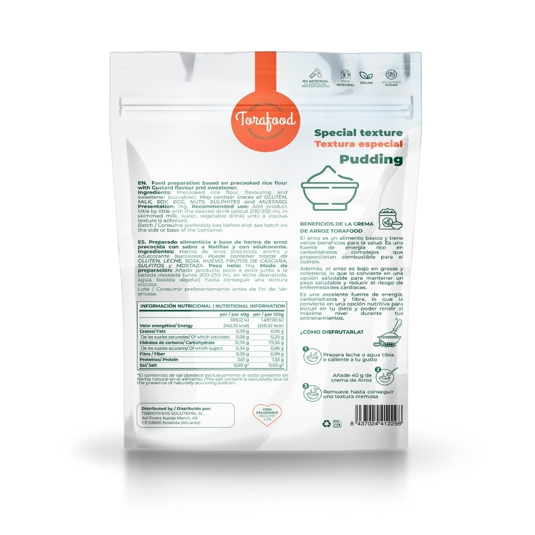 Crema De Arroz Natillas Torafood 1kg