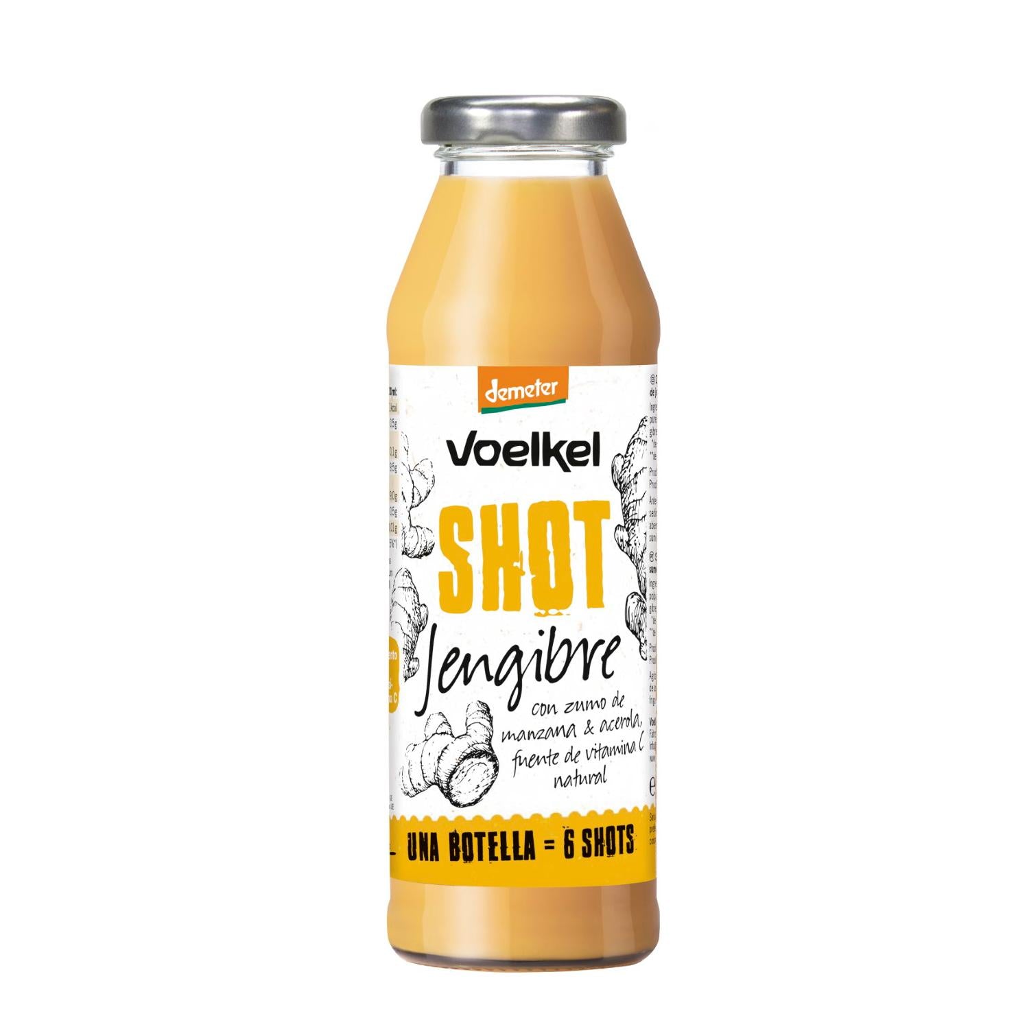 SHOT de Jengibre ( manzana, acerola,limón) Novedad Voelkel 280ml