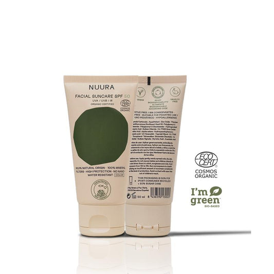 Protector Solar Facial con Color SPF50 Tubo Nuura 50 ml