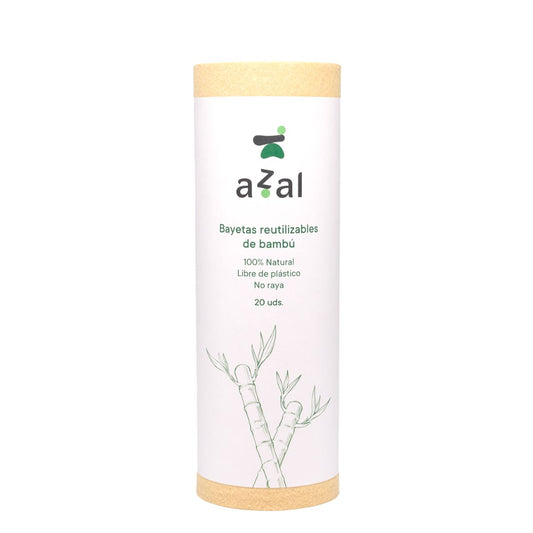 Azal-Bayeta de fibra de bambú 30x50. Rollo de 20 uds. Sin blanquear. 100 gsm