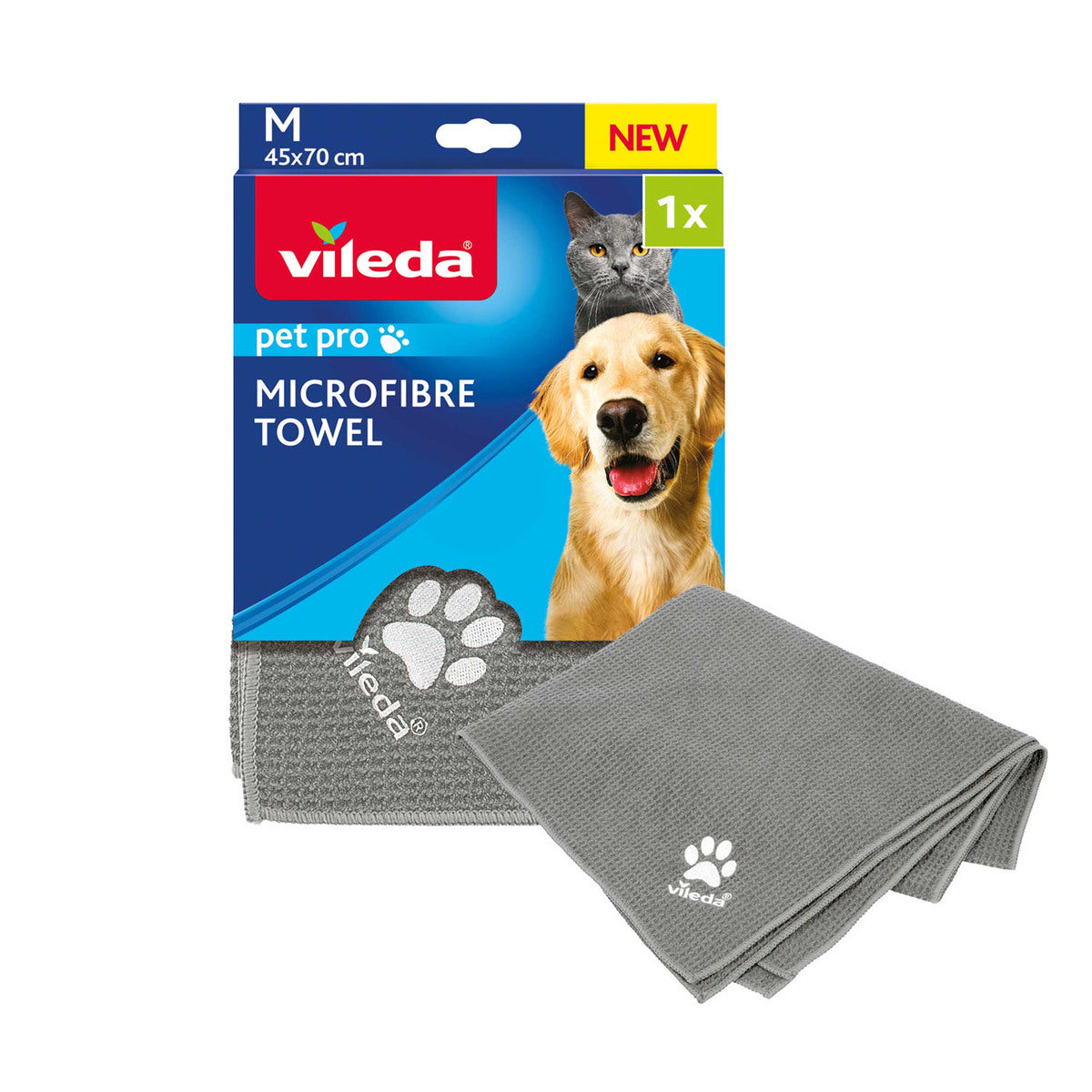 Toalla MF Pet Pro XL, 65 cm x 100 cm, Vileda Gris
