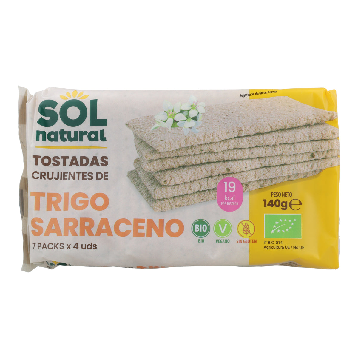 Tranches de pain de sarrasin sans gluten Sol Natural 140 g BIO