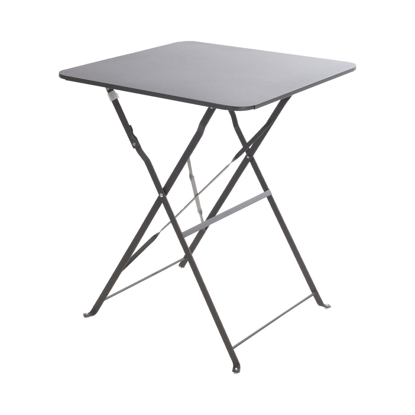 Mesa Metal Cuadrada Gris Antracita Mate, 60X60X71Cm.