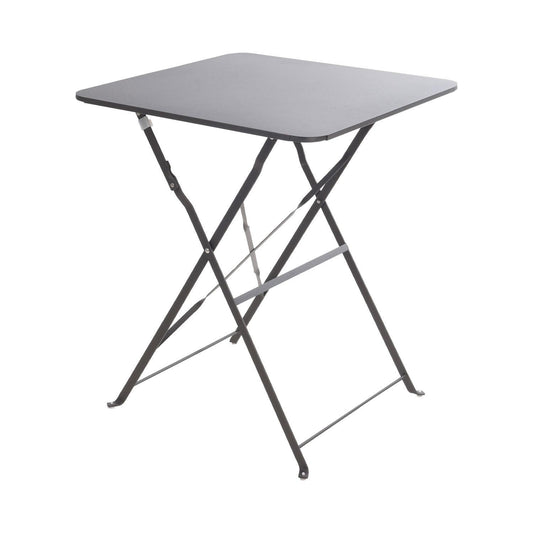 Mesa Metal Cuadrada Gris Antracita Mate, 60X60X71Cm.