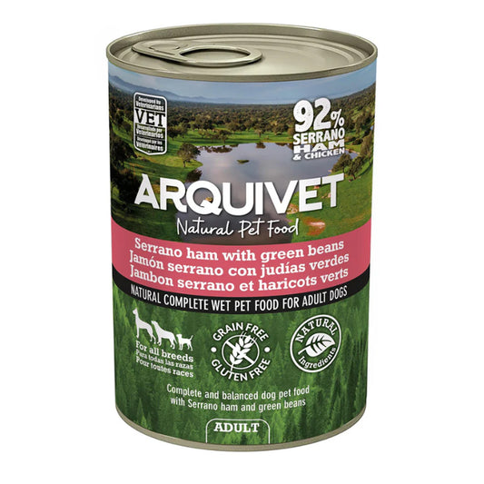 Paté para Perros de Jamón Serrano y Judías Verdes Arquivet 400 g