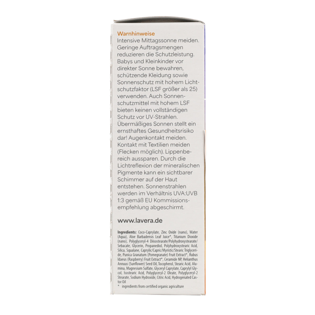 Fluide solaire visage SPF50 Lavera 40 ml