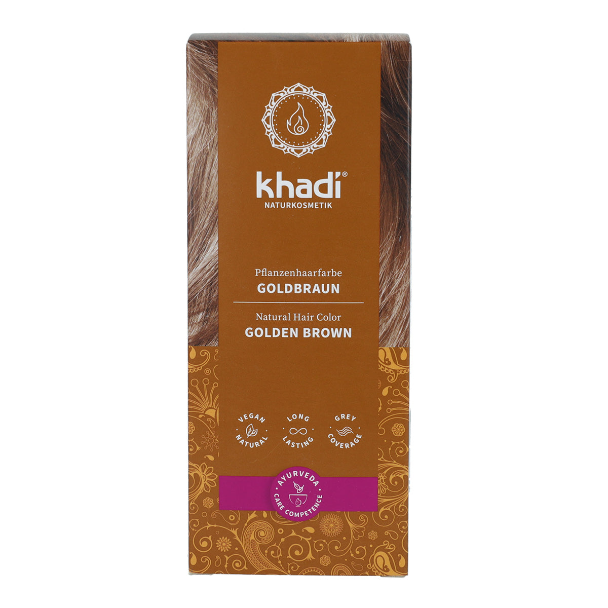 Pack 2X Tinte natural color castaño dorado Khadi 100 g