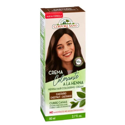 Crema a la henna cubre canas castaño Corpore Sano 80 ml