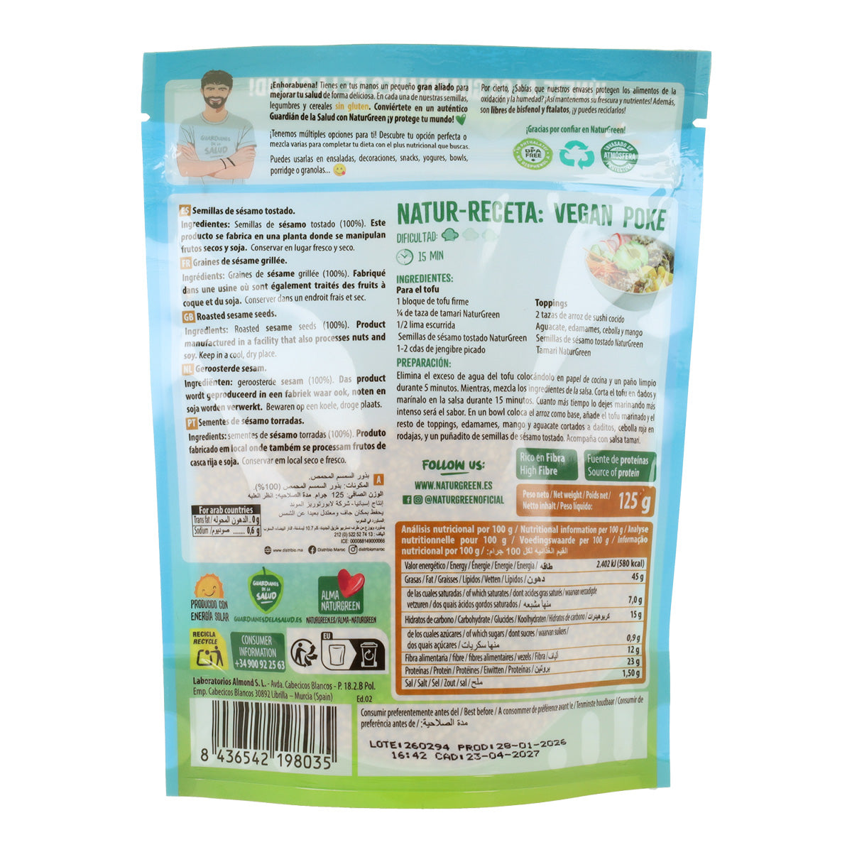 Graines de sésame grillées NaturGreen 125 g